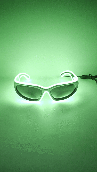 PARACOSMIC Light Up Sunglasses - Y2K Green