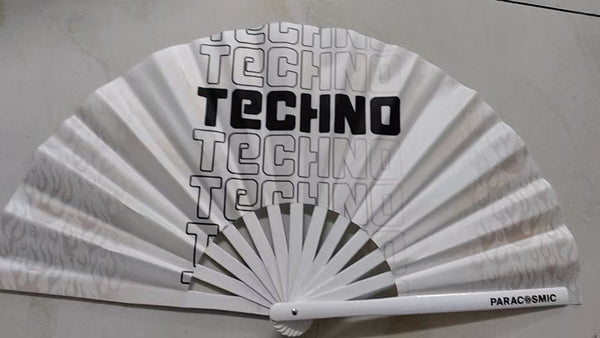 PARACOSMIC Foldable Hand Fan - Flaming Techno