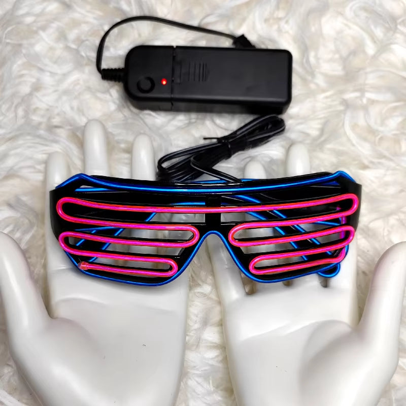 PARACOSMIC Light Up Shutter Shades - Pink & Blue - PARACOSMIC