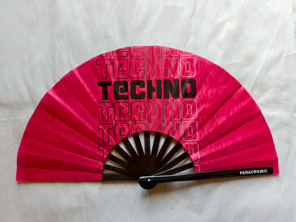 PARACOSMIC Foldable Hand Fan - Flaming Techno
