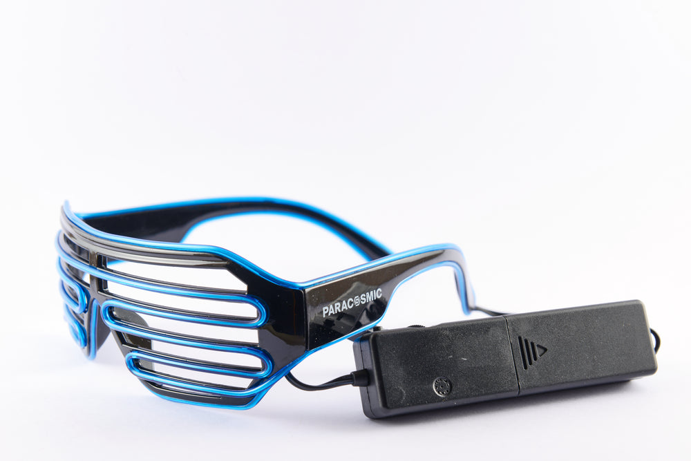 PARACOSMIC Light Up Shutter Shades - Blue - PARACOSMIC