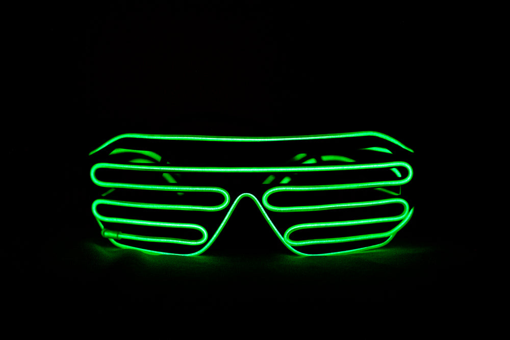 PARACOSMIC Light Up Shutter Shades - Green - PARACOSMIC