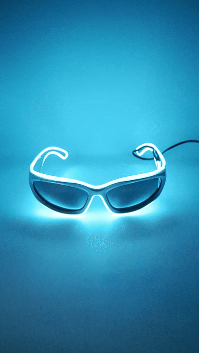 PARACOSMIC Light Up Sunglasses - Y2K Blue