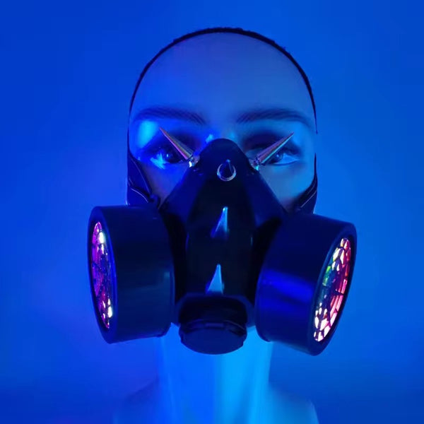LED Double Head Gas Mask