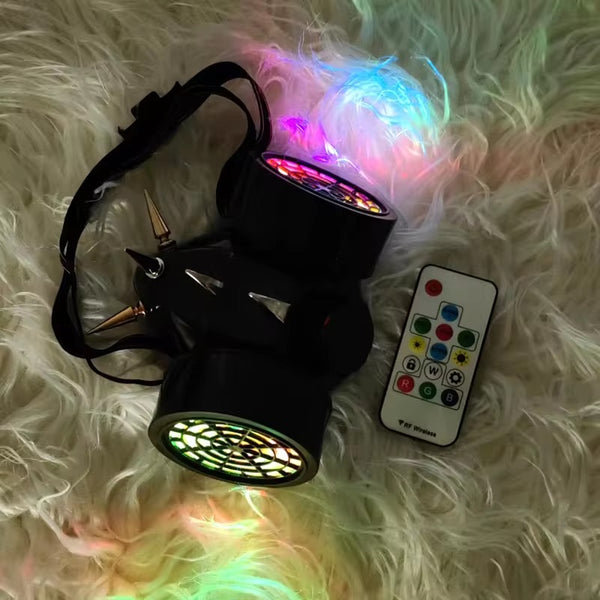 LED Double Head Gas Mask