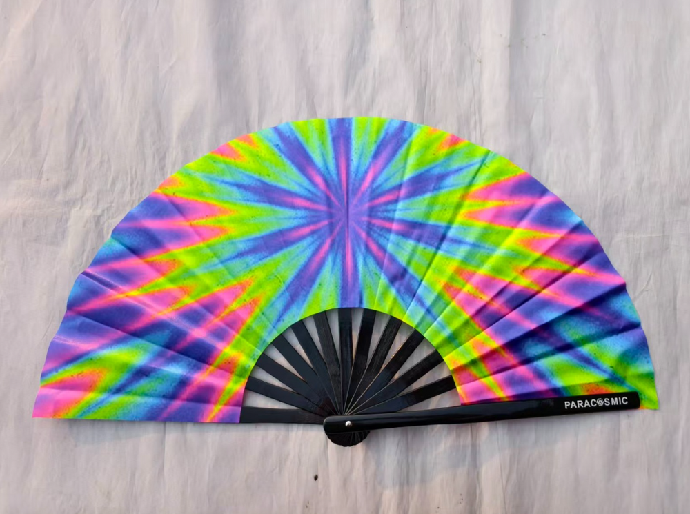 PARACOSMIC Foldable Hand Fan - The Tie-Dye Trip