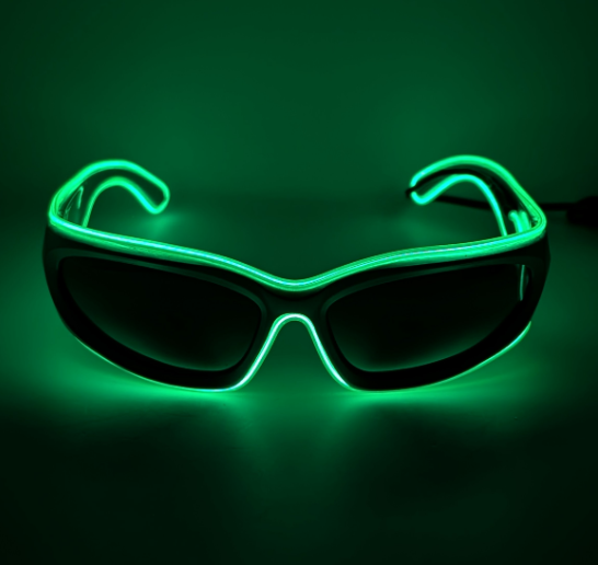 PARACOSMIC Light Up Sunglasses - Y2K Green