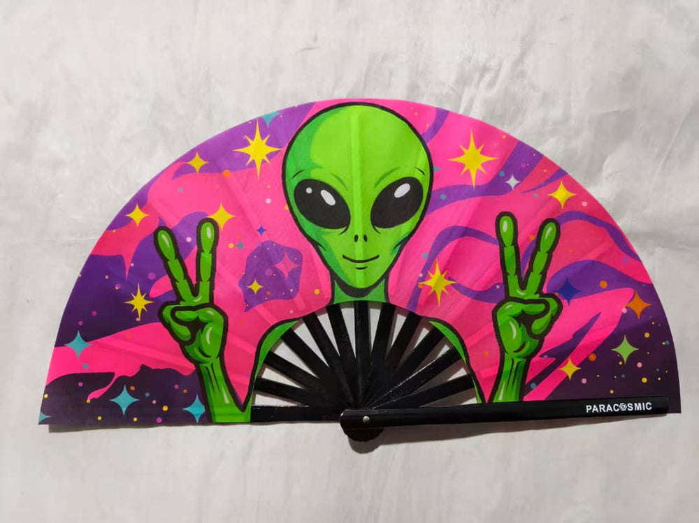 PARACOSMIC Foldable Hand Fan - We Come In Peace