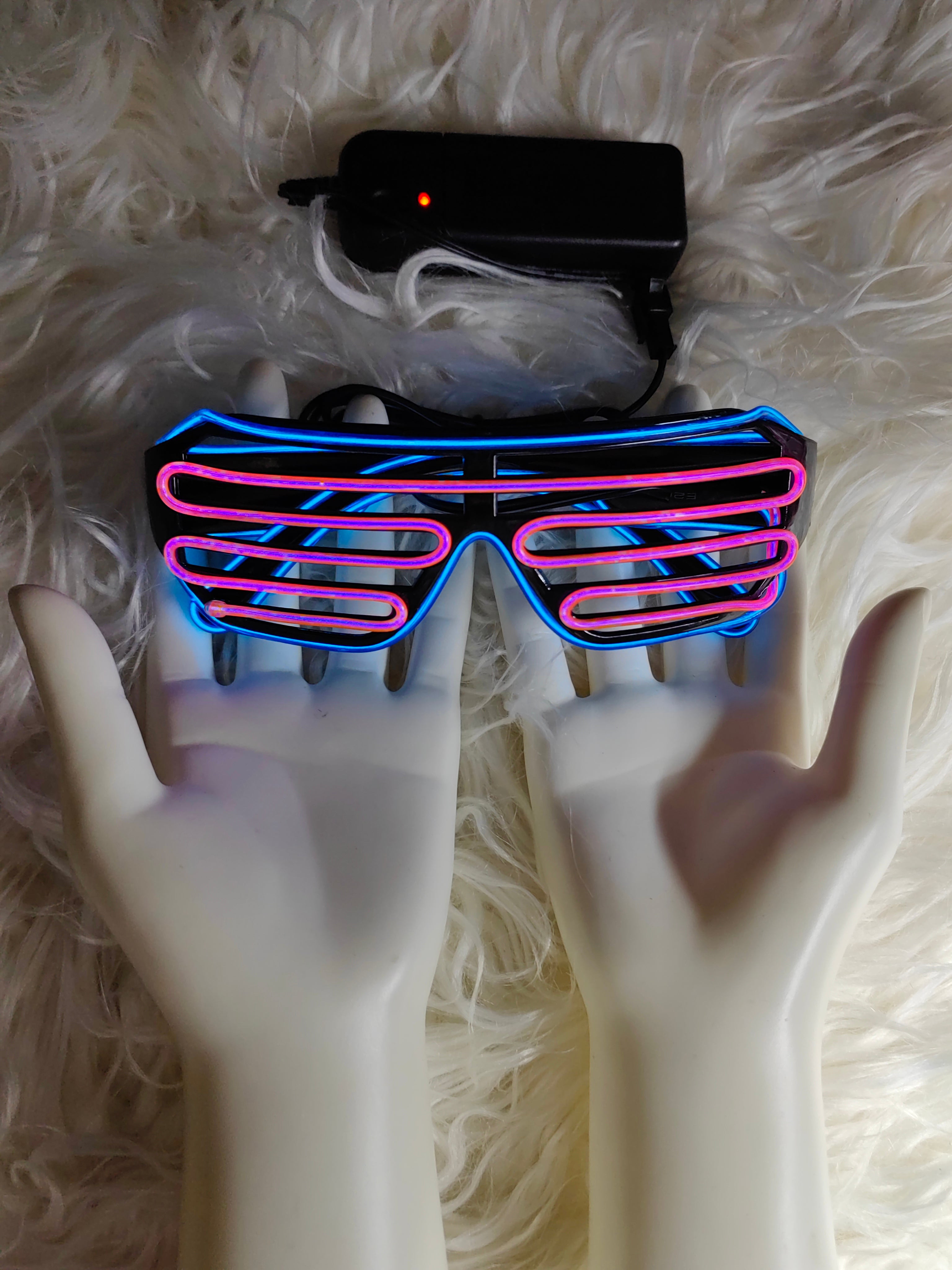 Light Up Cool Neon Sunglasses Glow Shutter Rave Neon LED Glasses