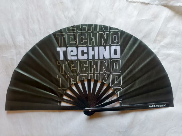PARACOSMIC Foldable Hand Fan - Flaming Techno
