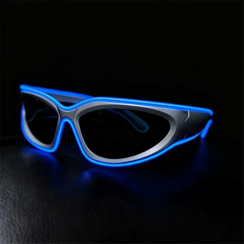 PARACOSMIC Light Up Sunglasses - Y2K Blue