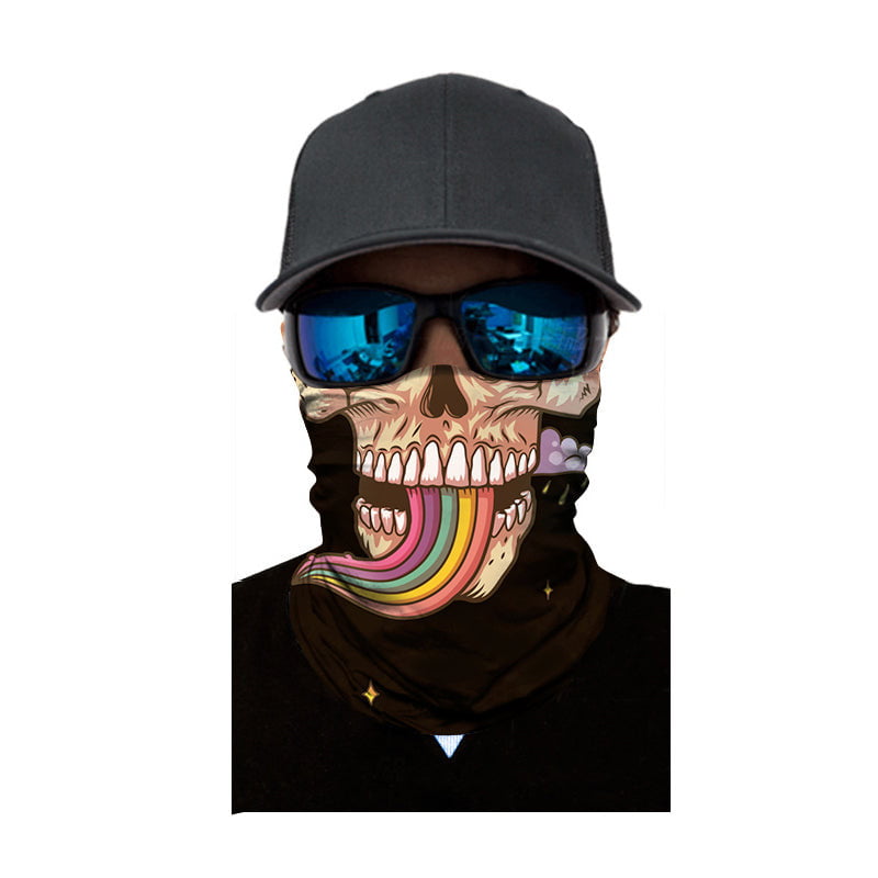 Rainbow Skull Face Mask Bandana - PARACOSMIC