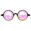 GloFX Black Frame Kaleidoscope Glasses with Rainbow Lenses