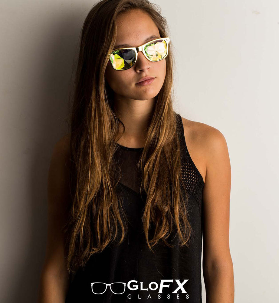 GloFX Ultimate Kaleidoscope Glasses - Gold - PARACOSMIC